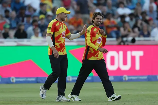 Max Holden smiles after catching Liam Livingstone