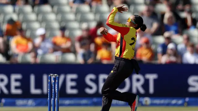 Alana King of Trent Rockets bowls