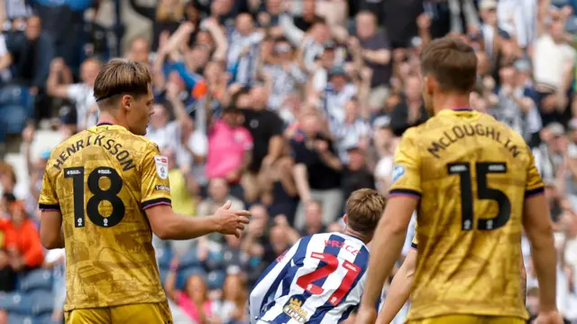Axel Henriksson in action for Blackburn v West Brom
