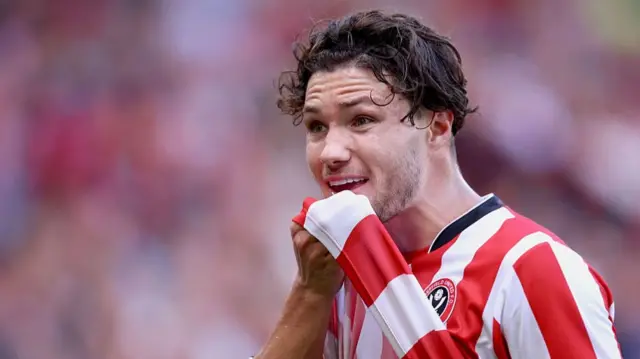 Callum O'Hare looks on for Sheffield United