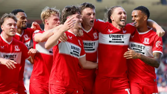 Middlesbrough celebrate v Swansea