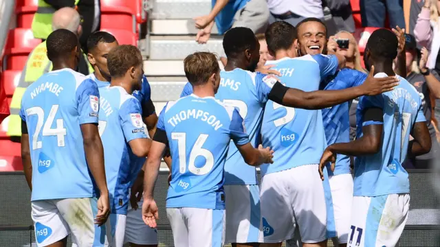 Carlton Morris celebrates for Derby