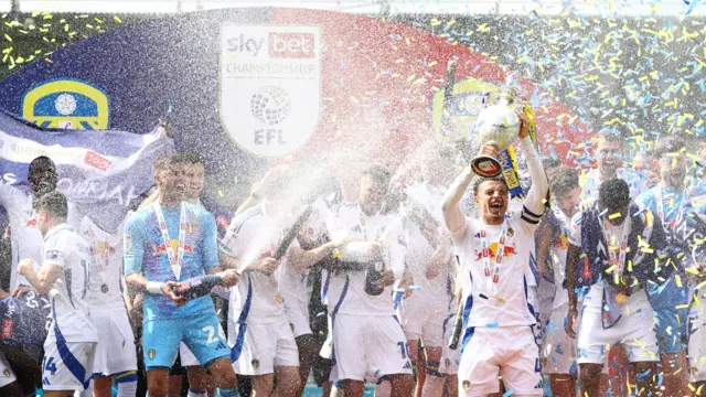 Leeds celebrate the title