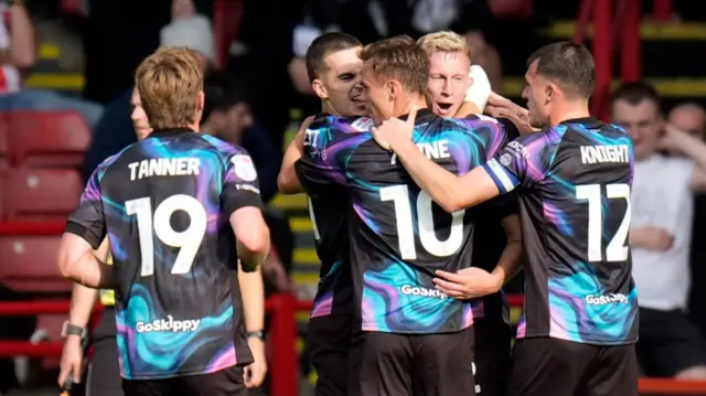 Bristol City celebrate Scott Twine's goal