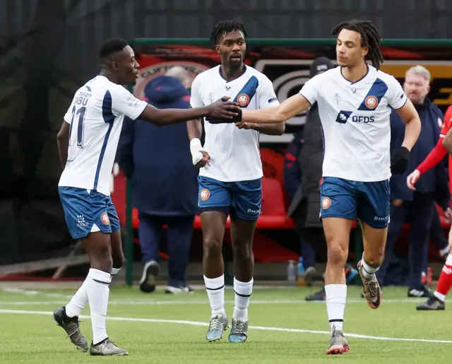 Josh Ukek celebrates scoring