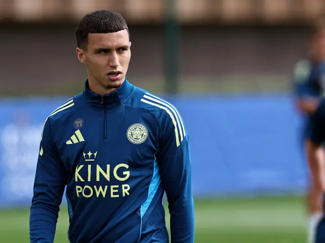 El Khannouss in training at Leicester
