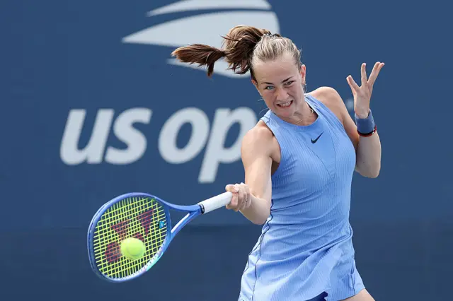 Mika Stojsavljevic returns with a forehand