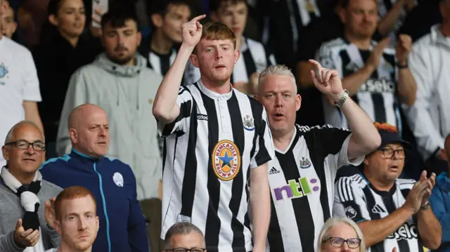 Newcastle fans at Elland Road
