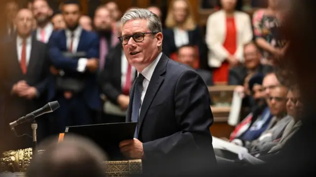 Starmer speaks at the dispatch box in the House of Commons