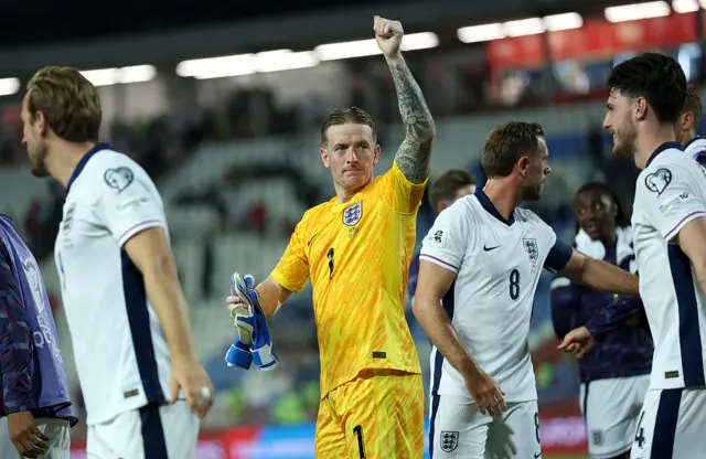 Jordan Pickford celebrates