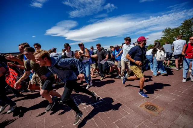 Students seen fleeing in different directions