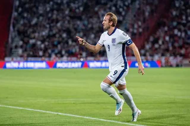Harry Kane celebrates scoring a goal