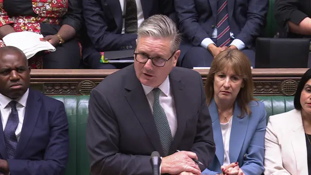 Starmer speaks at the dispatch box in the House of Commons