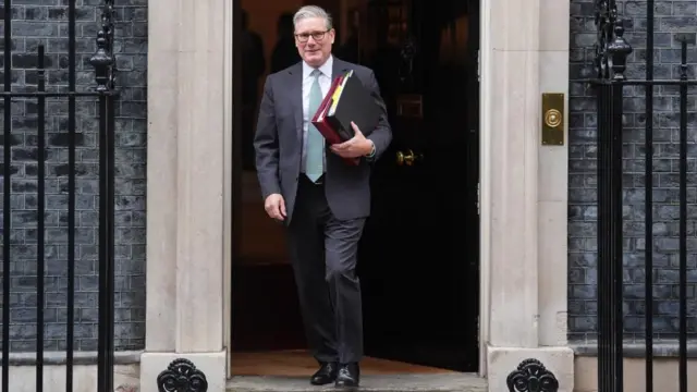 Starmer walking out of 10 Downing Street