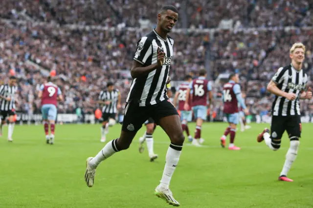 Alexander Isak celebrating against Burnley