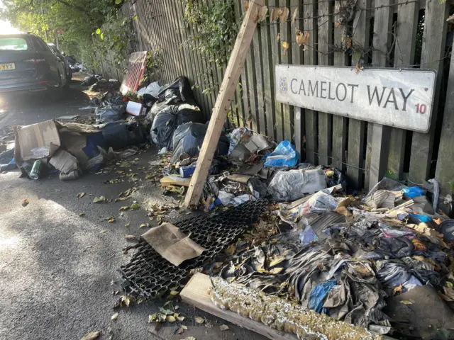 Fly tipped rubbish