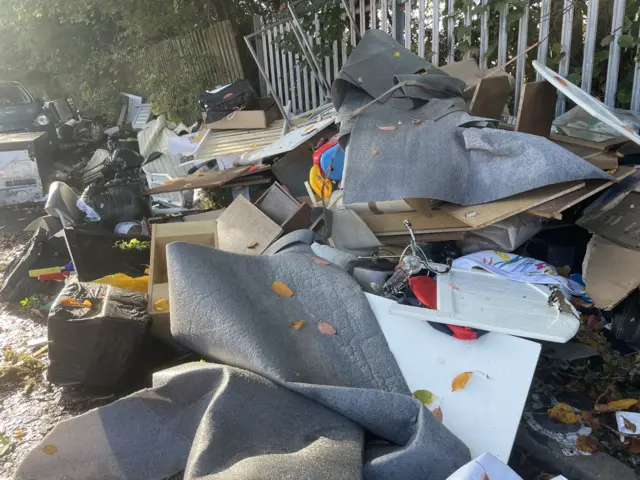 Flytipped rubbish