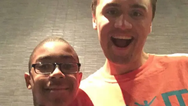 Chandler and Charlie Kirk at the Turning Point Young Black Leaders Summit in 2018