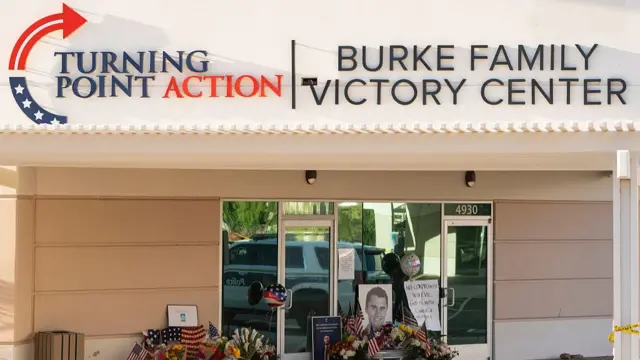 A building with the words "Turning Point Action" and "Burke Family Victory Center"