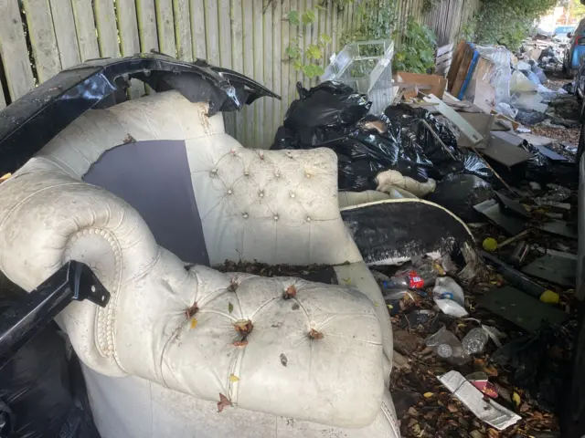 Flytipped rubbish