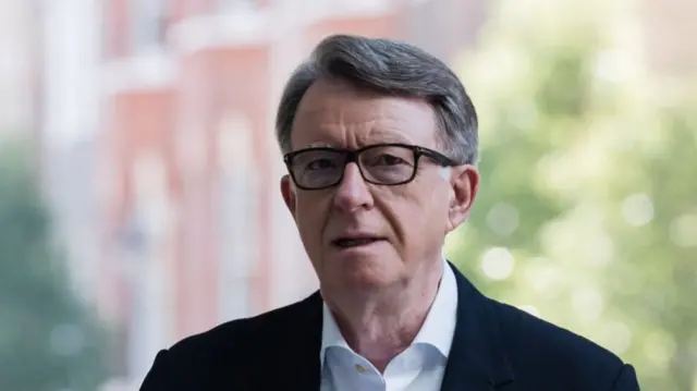 Mandelson standing outside, It is a shoulder crop