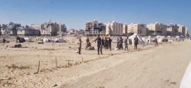New tent encampments seen close to Hamad Town near Khan Younis