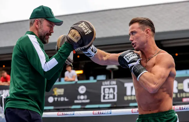 Trainer Andy Lee and Paddy Donovan