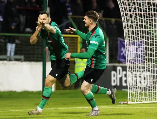 Pat Hoban celebrates