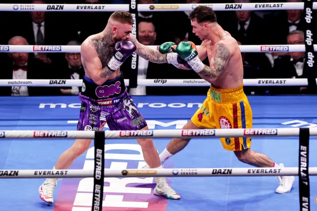 Lewis Crocker in action against Paddy Donovan at the SSE Arena