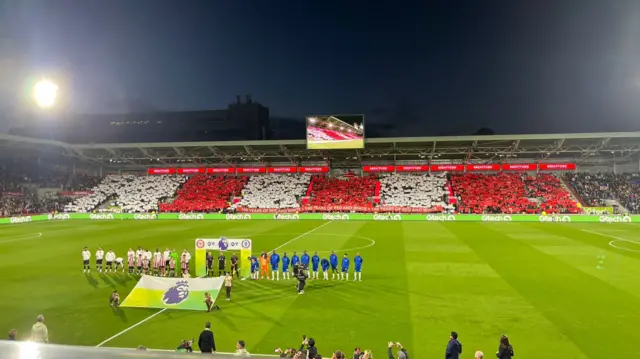 Brentford mosaic as the teams walk out