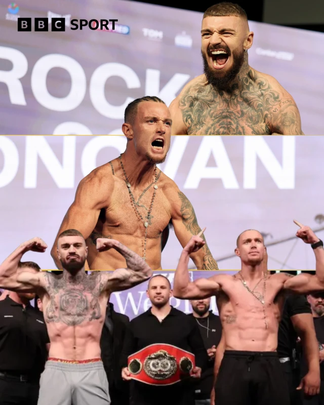 Lewis Crocker and Paddy Donovan weigh in ahead of their IBF welterweight world title fight