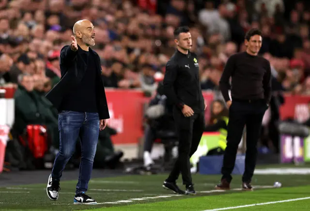 Enzo Maresca, Manager of Chelsea, gestures during the Premier League match between Brentford and Chelsea at Gtech Community Stadium on September 13, 2025 in Brentford, England.