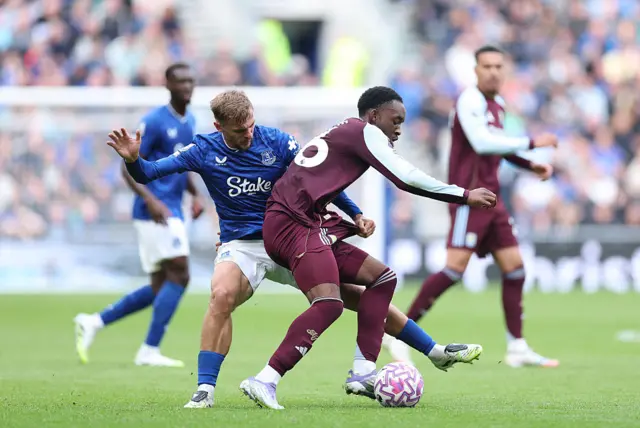 Everton and Aston Villa in action