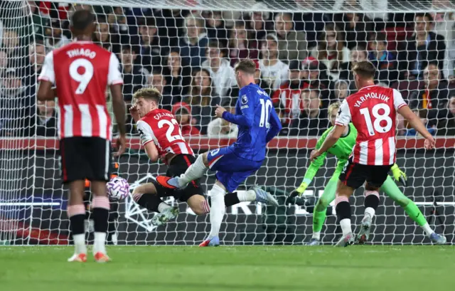 Chelsea's Cole Palmer scores their first goal