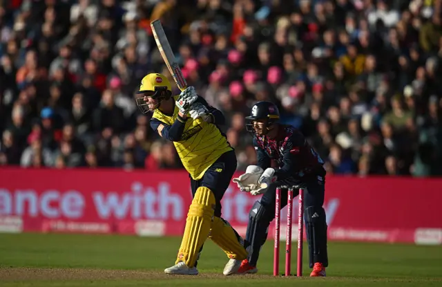 Ben Mayes batting for Hampshire