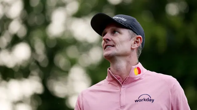 Justin Rose looks upwards