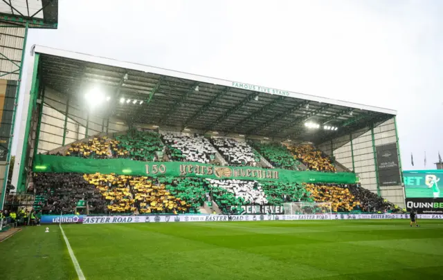 Hibs fans' pre-match display