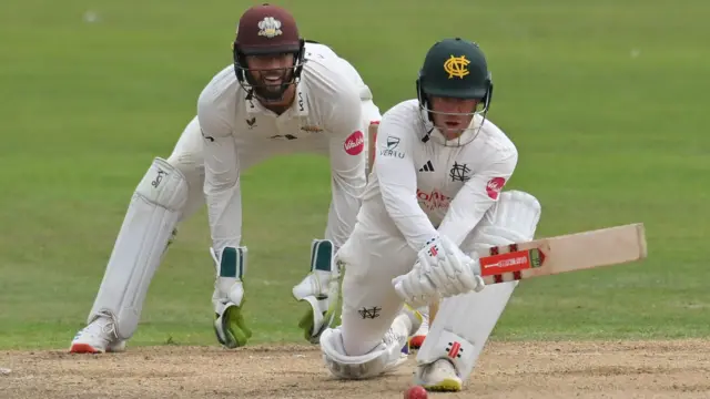 Nottinghamshire's Kyle Verreynne batting against Surrey in 2024