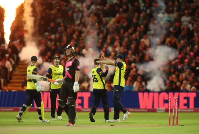Tom Kohler-Cadmore walks off after being bowled