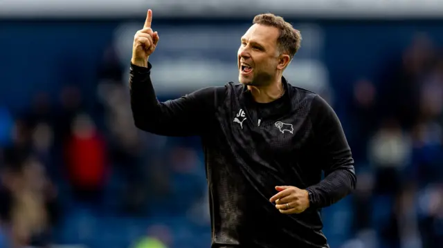 A happy Derby boss John Eustace