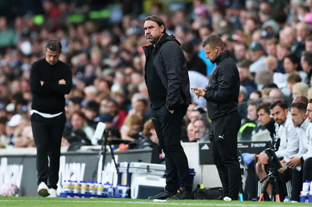 Daniel Farke looks on
