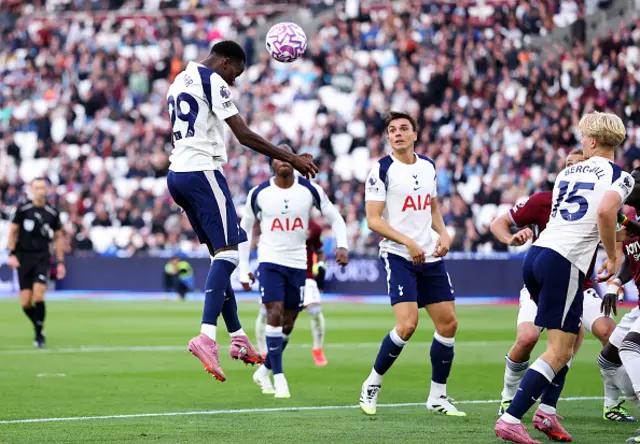 Pape Sarr of Tottenham Hotspur scores