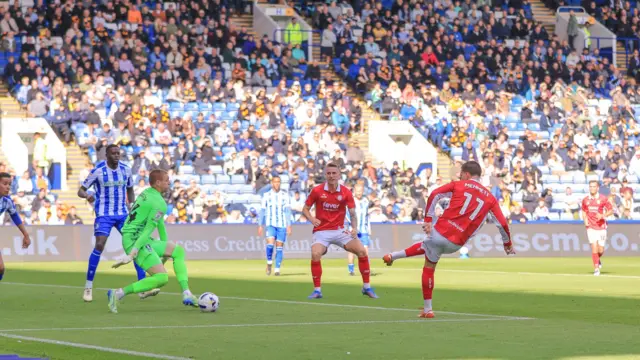 Anis Mehmeti scores Bristol City third goal at Sheffield Wednesday