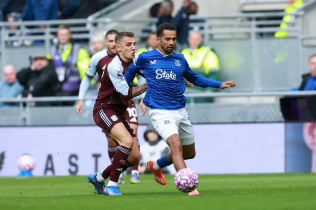 Everton in action against Aston Villa
