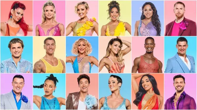 Fifteen headshots of the Strictly Celebrity dancers