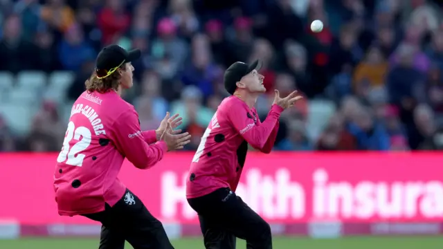 Lewis Goldsworthy catches Chris Lynn