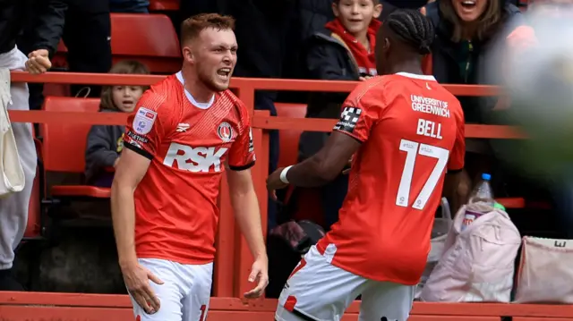 Charlton's Sonny Carey celebrates