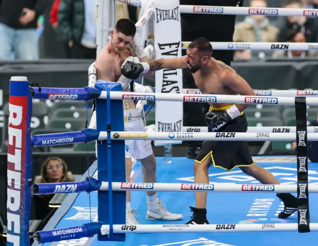 DOnagh Keary in action with Caine Singh