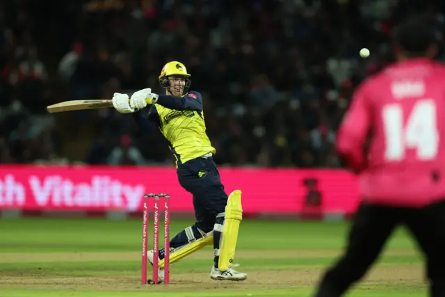 Toby Albert batting in the T20 Blast final