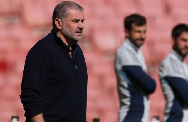 Nottingham Forest manager Ange Postecoglou looks on